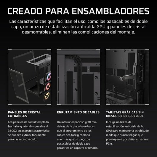 Corsair 3500X LX-R RGB Boîtier Moyen Tour en Verre Trempé pour PC