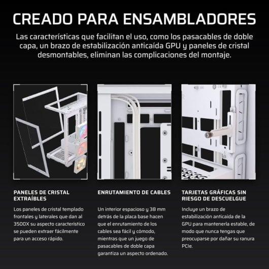 Corsair 3500X LX-R RGB Caixa E-ATX com Vidro Temperado, 3x Ventoinhas e Gestão Avançada de Cabos Branca