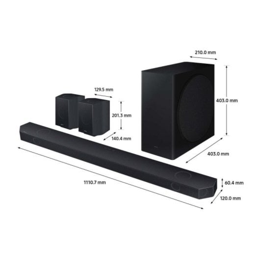 Barra de Sonido Samsung HW-Q930D 9.1.4ch Wireless Dolby Atmos Q-Symphony Subwoofer WiFi Bluetooth Alexa
