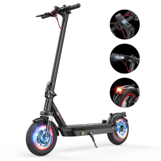 iScooter i10 650W 40km/h 45km de alcance Dupla suspensão 10" App LED Scooter elétrica