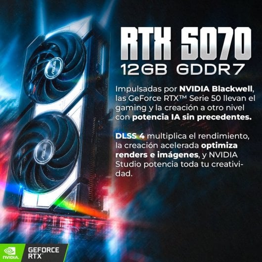 PC Gaming PC Racing Ryzen 7 5800X RTX 5070 32GB 1TB SSD WiFi Windows 11 PRO