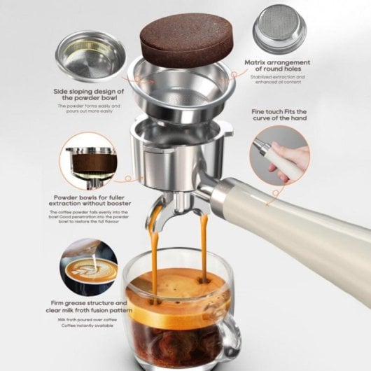 HiBREW H10A Espressomaschine, 20 Bar, 1350 W, 1,8 l, Edelstahl, programmierbar