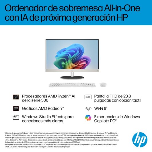 HP All-in-One 24-ct2001ns AMD Ryzen AI 5 340 16GB 1TB SSD 23.8" FHD