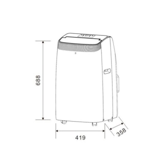 Aire acondicionado portátil Aspes AAAP1200F 12000 BTU solo frío R290, display LED, clase A