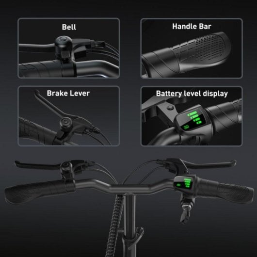 Scooter elétrica iScooter F2 500W, banco rebatível de 10", 36V 7,8Ah, autonomia de 30km, cinzento