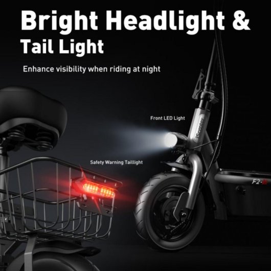 Scooter elétrica iScooter F2 500W, banco rebatível de 10", 36V 7,8Ah, autonomia de 30km, cinzento