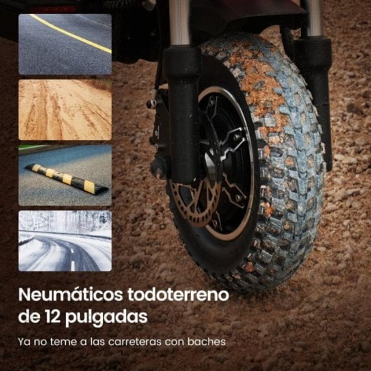 iScooter iX8 2x1200W 65km de alcance 12” Offroad Cruise Suspensão IPX4 Scooter Elétrica