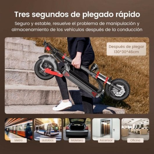 iScooter iX8 2x1200W 65km de alcance 12” Offroad Cruise Suspensão IPX4 Scooter Elétrica