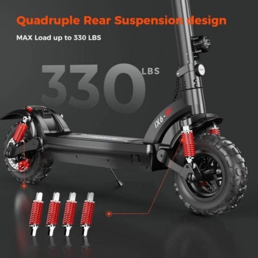 iScooter iX6 1000W 48V 17,5Ah 11" Off-Road Dupla Suspensão Trotinete Elétrica NFC