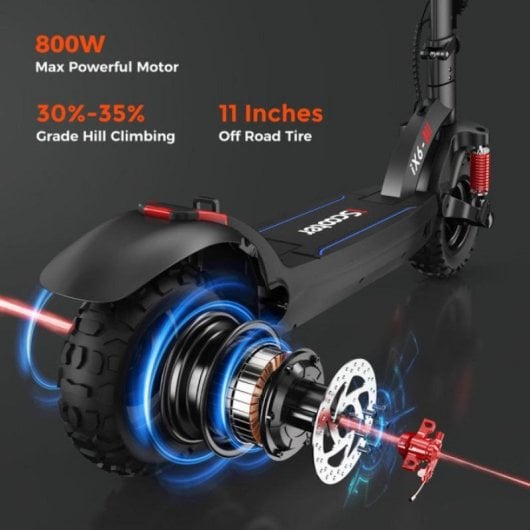 iScooter iX6 1000W 48V 17,5Ah 11" Off-Road Dupla Suspensão Trotinete Elétrica NFC