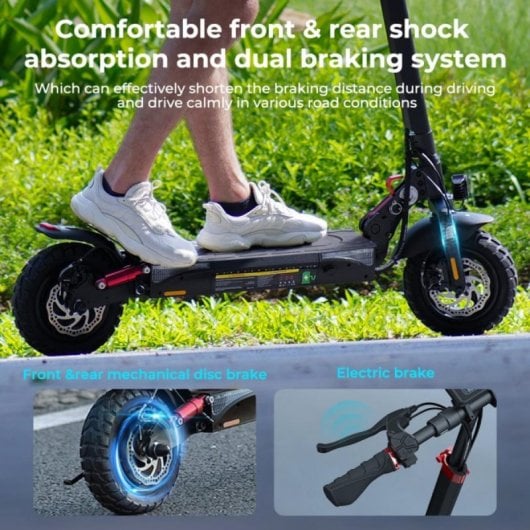 Scooter elétrica iScooter iX3 800W 40km/h 40km de autonomia Suspensão dupla App LED 10"