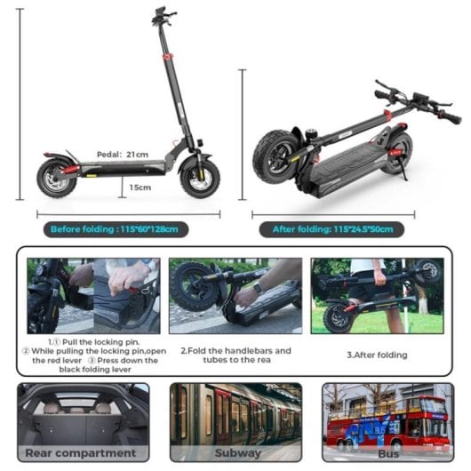 Scooter elétrica iScooter iX3 800W 40km/h 40km de autonomia Suspensão dupla App LED 10"