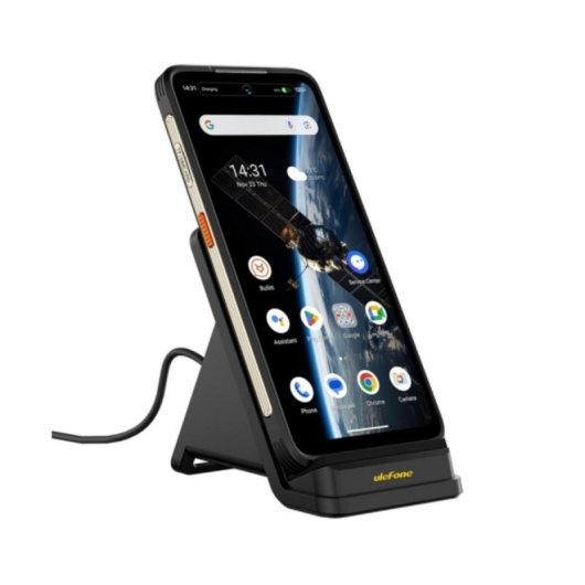 Chargeur sans fil Qi 50 W à double bobine pour Ulefone, ventilation active, noir
