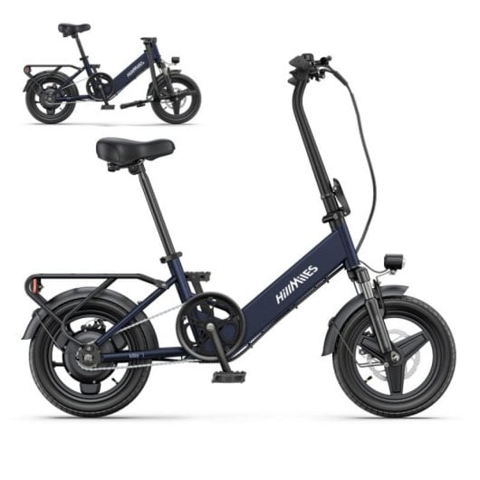 Bicicleta eléctrica HillMiles Mile 1 250W 60Km Autonomía Plegable Suspensión 7 Velocidades 14"