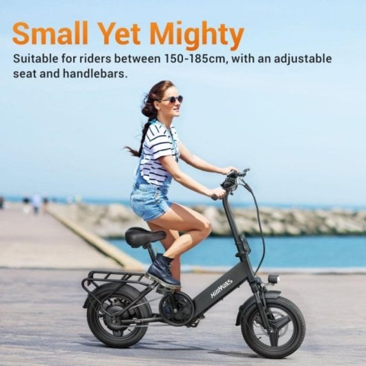 Bicicleta eléctrica HillMiles Mile 1 250W 60Km Autonomía Plegable Suspensión 7 Velocidades 14"