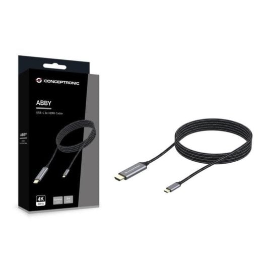 Adaptateur vidéo Conceptronic ABBY10G USB-C vers HDMI 2m 4K 60Hz Gris