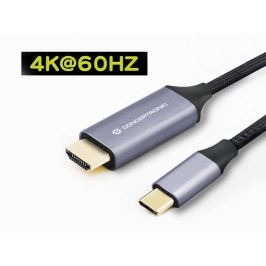 Adaptateur vidéo Conceptronic ABBY10G USB-C vers HDMI 2m 4K 60Hz Gris