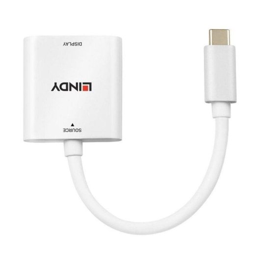 Adaptador USB-C para HDMI 4K 60Hz HDR 0,1m Branco Plug and Play Lindy 43339