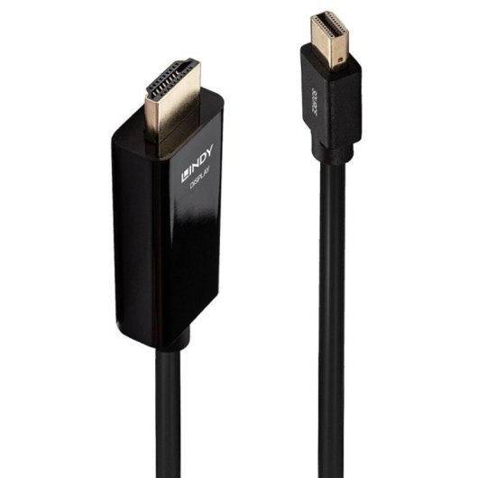 Cabo Mini DisplayPort Lindy 36928 3m HDMI Tipo A Macho Preto 4K 1080p