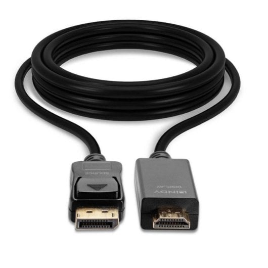 Cabo DisplayPort para HDMI 3m Lindy 36923 3840x2160 Pixéis Preto Macho