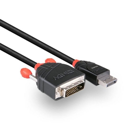 Kabel Lindy 41491 DisplayPort zu DVI-D 2 m Goldkontakt Rechtsgewinkelt Kabel