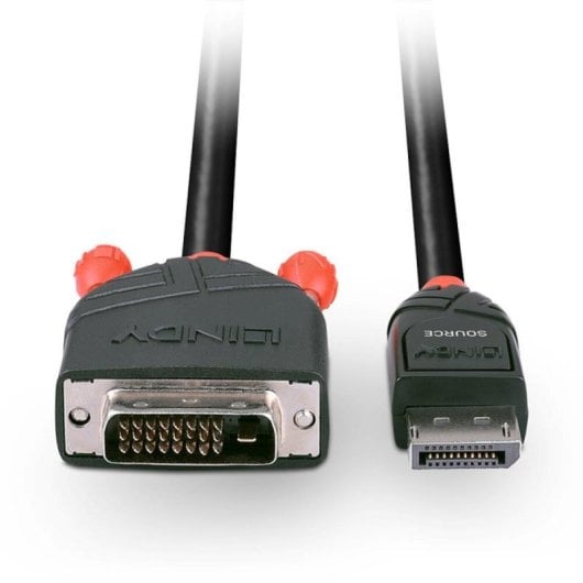 Kabel Lindy 41491 DisplayPort zu DVI-D 2 m Goldkontakt Rechtsgewinkelt Kabel