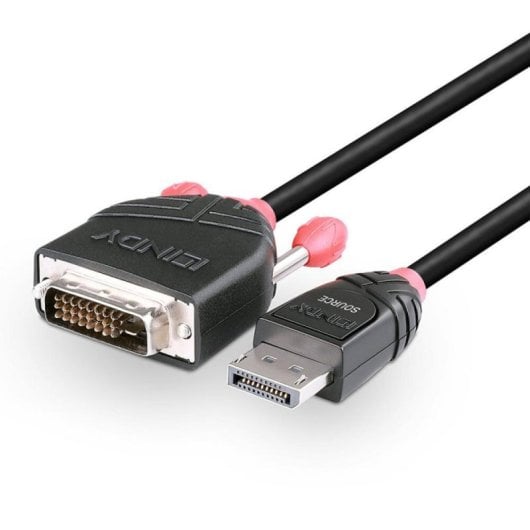 Kabel Lindy 41491 DisplayPort zu DVI-D 2 m Goldkontakt Rechtsgewinkelt Kabel