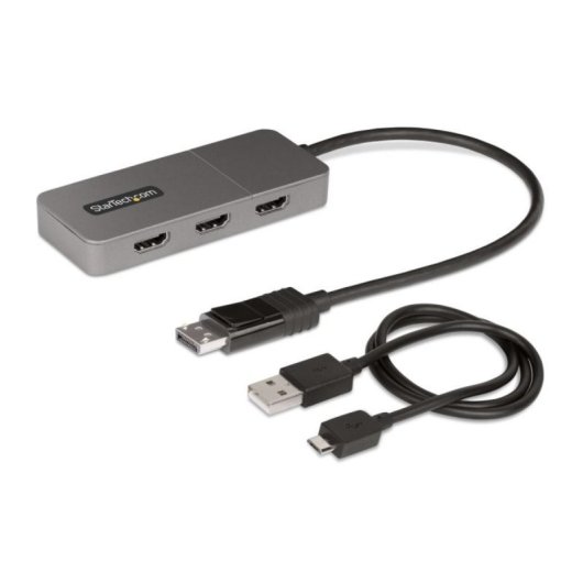 Divisor MST DisplayPort StarTech.com 3 Puertos HDMI 4K60Hz HDR USB Cable 0.3m Gris