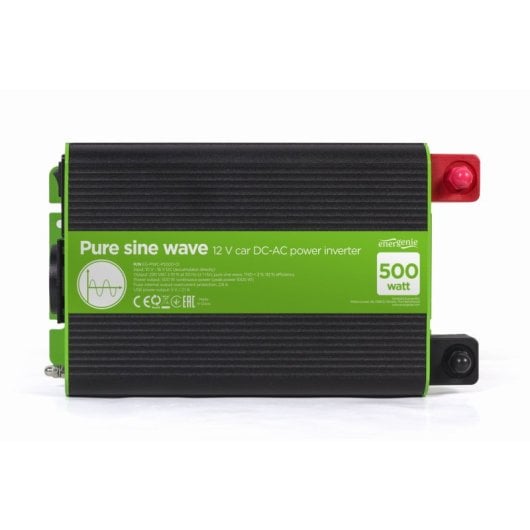 EnerGenie EG-PWC-PS500-01 adaptador e inversor de corriente Auto 500 W Negro, Verde