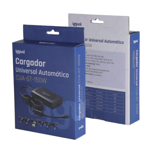 iggual Cargador Universal Automático para portátil CUA-6T-150W