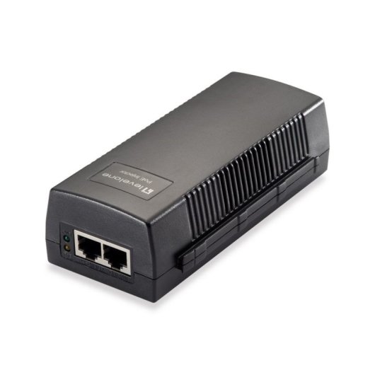 Iniettore PoE LevelOne POI-3014 Gigabit 30W 52V 2 Porte Montaggio Parete Nero