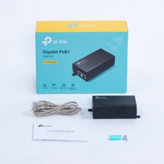 TP-Link TL-POE160S Injetor PoE 30W Gigabit Ethernet Montagem de Parede Preto