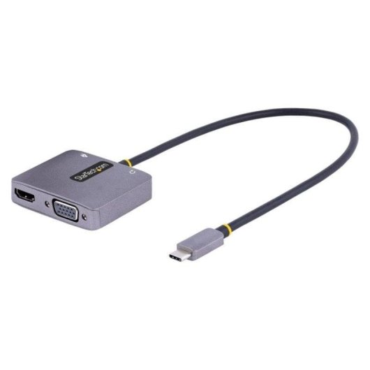 Adaptador USB-C Multipuerto StarTech HDMI VGA Audio 4K60Hz PD 100W Gris