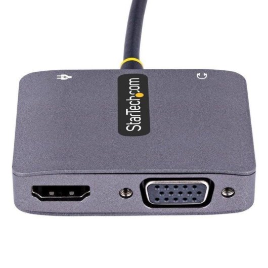 Adaptador USB-C Multipuerto StarTech HDMI VGA Audio 4K60Hz PD 100W Gris