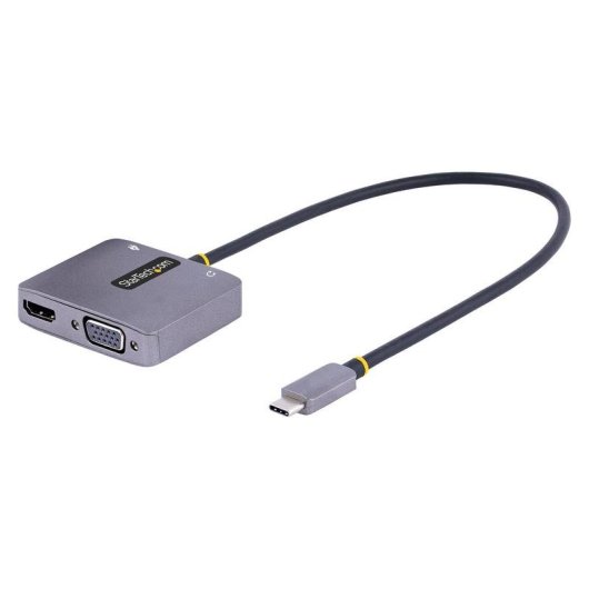 Adaptador USB-C Multipuerto StarTech HDMI VGA Audio 4K60Hz PD 100W Gris