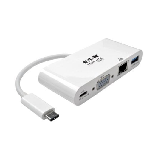 Adaptador Multipuerto USB-C Tripp Lite U444-06N-VGU-C VGA USB-A RJ45 PD 60W Blanco