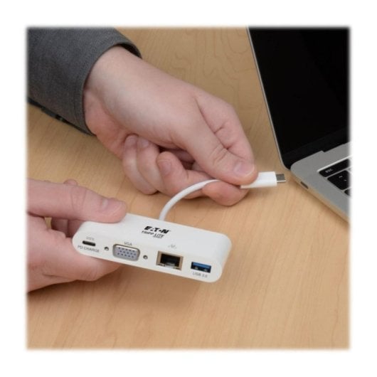 Adaptador Multipuerto USB-C Tripp Lite U444-06N-VGU-C VGA USB-A RJ45 PD 60W Blanco