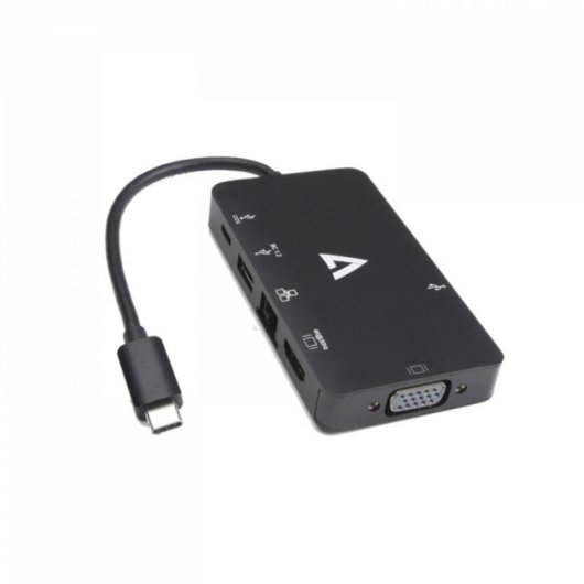 Adaptateur USB-C V7 V7UC-U3CRJ45HDVG-BLK HDMI 3840 x 2160 2 Ports USB 3.0