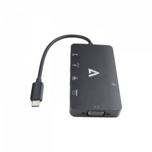 Adaptateur USB-C V7 V7UC-U3CRJ45HDVG-BLK HDMI 3840 x 2160 2 Ports USB 3.0
