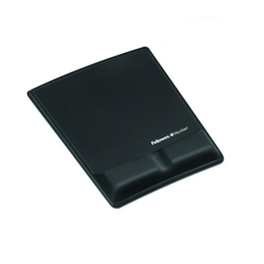 Alfombrilla para ratón Fellowes 9181201 con reposamuñecas, espuma memoria, negro, ergonómica