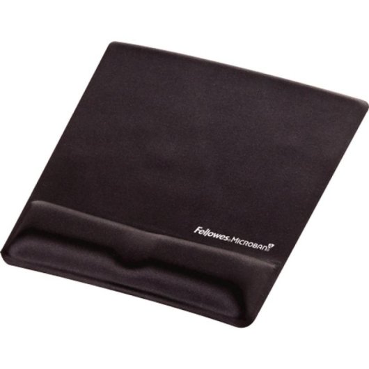 Alfombrilla para ratón Fellowes 9181201 con reposamuñecas, espuma memoria, negro, ergonómica