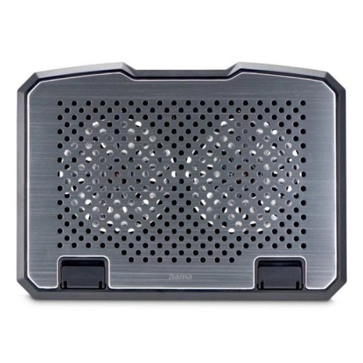 Soporte refrigerador portátil Hama Aluminium 15.6" 2 ventiladores, aluminio, LED azul