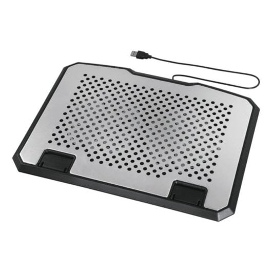 Soporte refrigerador portátil Hama Aluminium 15.6" 2 ventiladores, aluminio, LED azul
