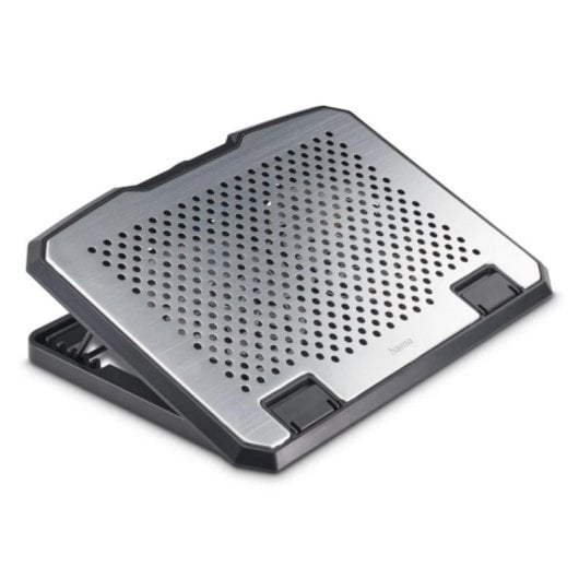Soporte refrigerador portátil Hama Aluminium 15.6" 2 ventiladores, aluminio, LED azul