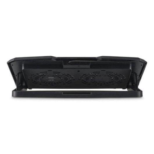 Soporte refrigerante portátil Hama Black Metal 2 ventiladores LED azul hasta 15,6" ajuste altura