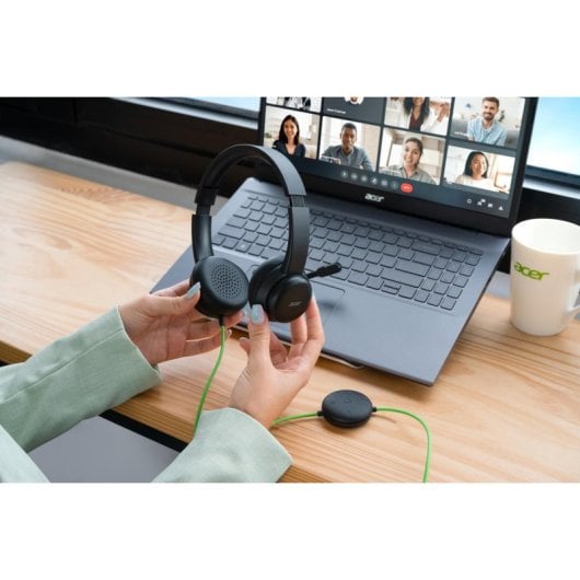 Auricular Acer GP.HDS11.01N Supraaural USB Micrófono Boom 2m Negro Profesional