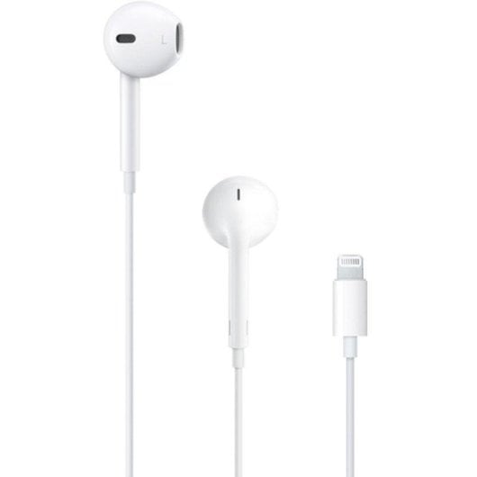 Ecouteurs Apple EarPods filaires Lightning intra-auriculaires micro contrôle câble blancs