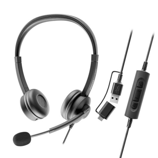 Auricolare Axtel AXH-FLOWUCDC Nero Alámbrico Uscita USB Type-C/A Binaurale