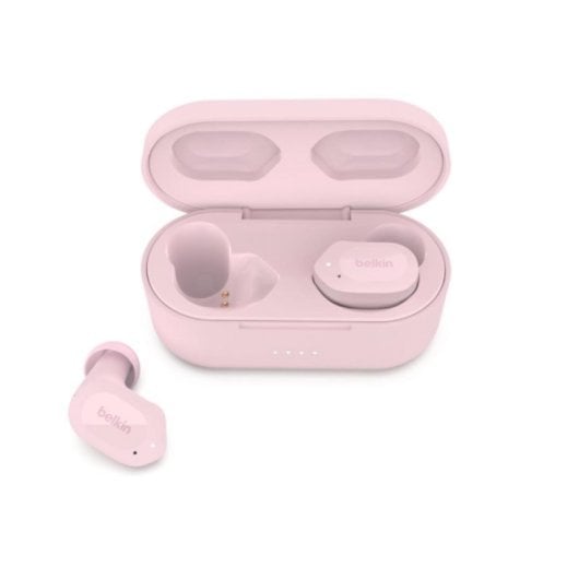 Belkin SOUNDFORM Play Auriculares TWS Bluetooth 5.2 IPX5 38H Cancelamento de Ruido Rosa