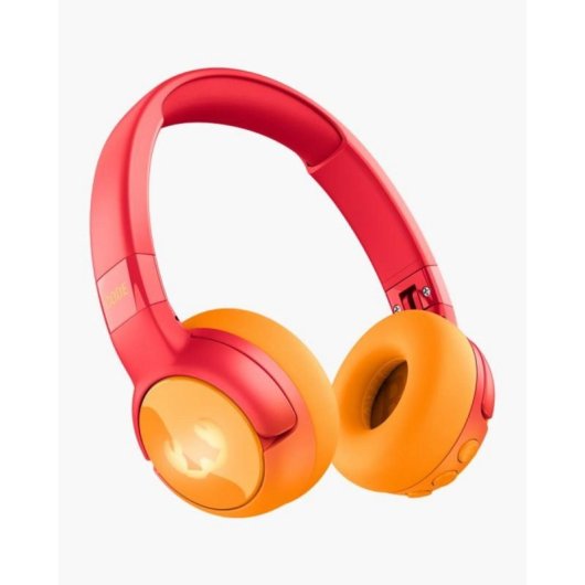 Auricular Fresh 'n Rebel Code Junior Wireless Bluetooth Supraaural Plegable Funny Fox Kids 48h Naranja Rojo